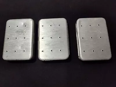 Perrine #66 POCKET ALUMINUM Fly Boxes Lot Of 3 Flies Vintage Vtg • $25.88