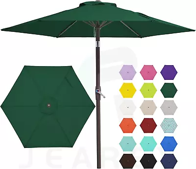 7.5FT Patio Umbrella Market Table Umbrella With 6 Sturdy Ribs Push Button Tilt/ • $59.99