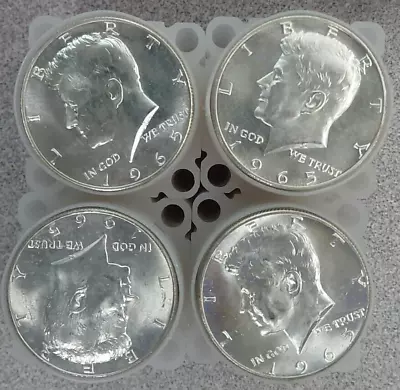 4 BU Rolls Of 1965 40% Silver Kennedy Half Dollars 80 Coins Starts Below Melt • $270