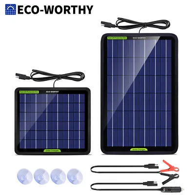 $38.90 • Buy 10W 5W Solar Panel Kit 12V Backup For Car Battery Charger Portable Waterproof RV