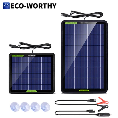 $38.90 • Buy 10W 5W Solar Panel Kit 12V Backup For Car Battery Charger Portable Waterproof RV