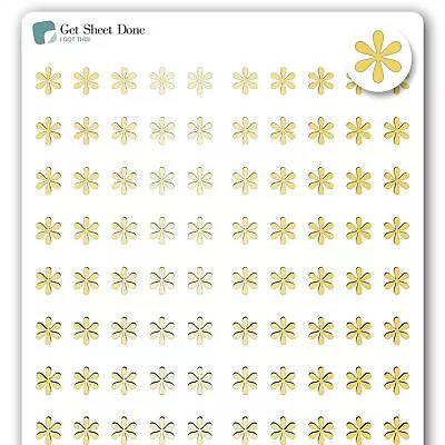 Gold Foiled Asterisk Dot Planner Stickers / 100 Mini Dots (1/3 ) / Productivi... • $5.29