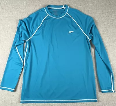 Blue Speedo Long Sleeve UV Protection Shirt Large L Swimming Sun • $11.99