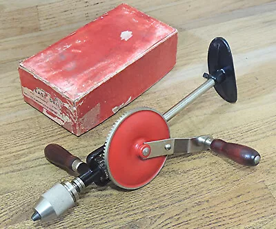 $122 • Buy UNUSED MILLERS FALLS No. 120B G BREAST DRILL W/ORIGINAL BOX-ANTIQUE TOOL-BRACE