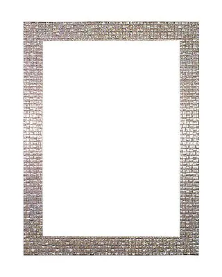 £10.57 • Buy Flat Bright Mirror Effect Mosaic Picture Photo Poster Frame A4  Pearl Silver 