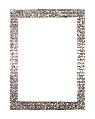 Flat Bright Mirror Effect Mosaic Picture Photo Poster Frame A4  Pearl Silver  • £10.55