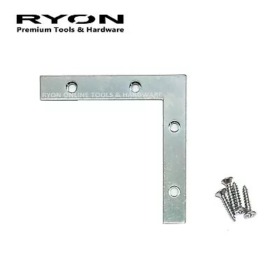 10PC 100mm 4   L Shape Plate Angle Corner Brace Flat Repair Bracket Quality Zinc • $19.50