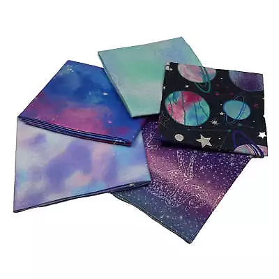 Starlight Design Metallic Fat Quarter Bundle. 5 Pack Cotton - Sewing Online • £9.99