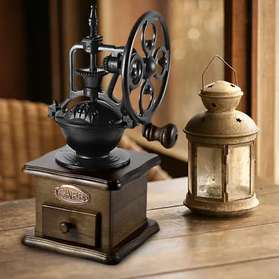 Vintage Manual Coffee Grinder Wheel Design Coffee Bean Hand Mill Grinding Retro • $35.14