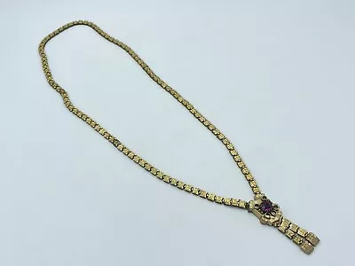 Antique Victorian Gold Filled GF Book Chain Drop Necklace Vintage • $59.99