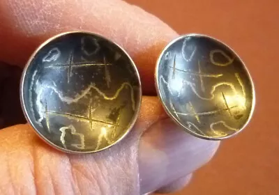 Ed Levin Mid Century Modern Clip On Earrings Anodized Sterling Modernist • $49.95