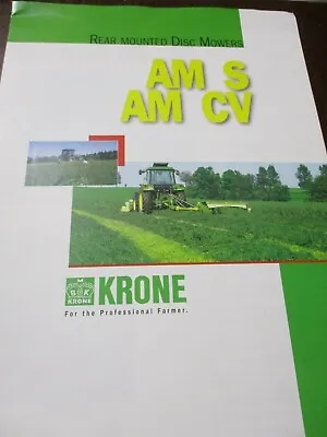 Krone AM S AM CV Rear Mounted Disc Mowers Sales Brochure  • $15.50