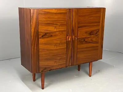 EB5938 Vintage Danish Rosewood Cabinet On Turned Legs Retro Mid Century MWOO • £225