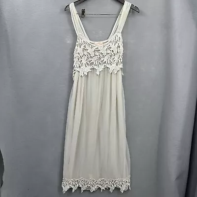 Vintage Flora Nikrooz Lingerie Nightgown Womens Medium Mesh Eyelet Lace USA Made • $29.95