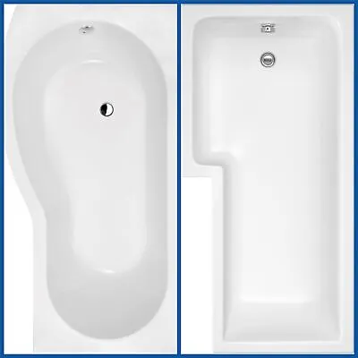 1500/1600/1700 LH/RH L P Shaped Bath Screen Side End Panel Gloss White Acrylic • £450