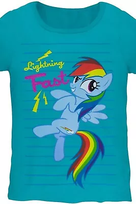 My Little Pony Rainbow Dash Lightning Fast Teal Cartoon Children Girls T Shirt • $18.99