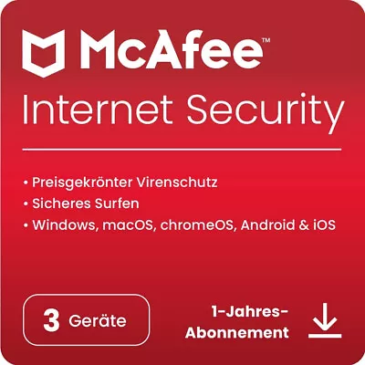 McAfee AntiVirus / Internet Security 2024 | 3 Devices 1 Year 😀️☀ • $5.23