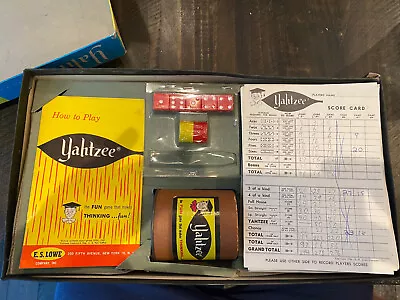 Vintage 1961 ORIGINAL YAHTZEE Dice Family Board Game E.S. Lowe Co #950 • $10.90
