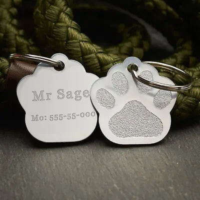 £1.39 • Buy Engraved Dog Tag Personalised ID Tags Name Disc Pet Cat Tags Animal Cat Collar
