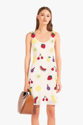 $179 • Buy NWT  NIP STAUD MARACUYA DRESS With Slip FRUIT  PATTERN $250