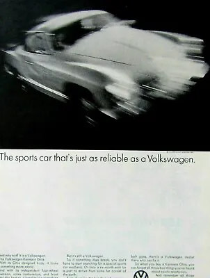 1971 Volkswagen Karmann Ghia BLURRR The Sports Car Original Print Ad 8.5 X 11  • $7.95