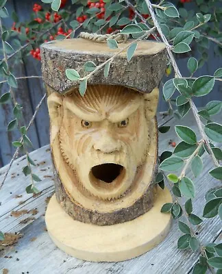 £24.99 • Buy Amazing Carved Wooden Monkey Bird House Nesting Box 22 Cm Indoor / Outdoor Decor