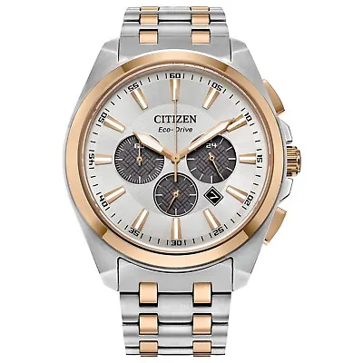 Citizen Eco-Drive Men's Peyten Chronograph Silver Gold Watch 41MM CA4516-59A • $167.99