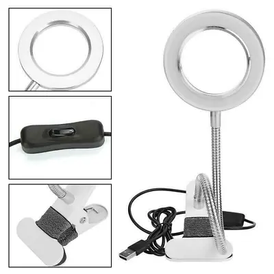 $21.45 • Buy 8X Magnifier LED Lamp Magnifying Glass Desk Table Light Reading Lamp With Clamp