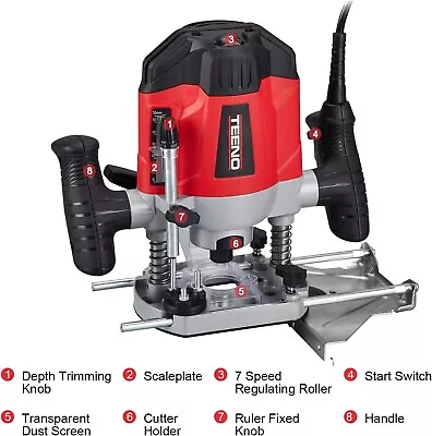 Electronic Wood Router 240V TEENO 1200w Laminate Wood Working Joiners Tool • £70