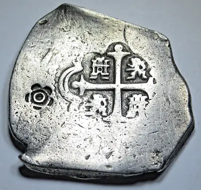 1730 Mexico Silver 8 Reales Madura Island Countermark 1700's Spanish Cob Coin • $895