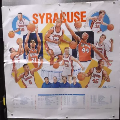 $19.99 • Buy 1993-94 SYRACUSE ORANGEMEN Schedule Poster 26x26