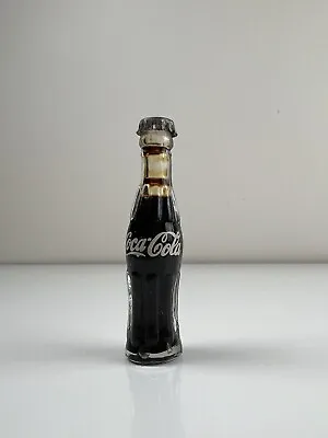 Vintage Full Mini 3 Inch Coca Cola Glass Bottle Souvenir Collectible Retro Tiny • $18
