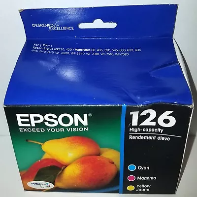 Epson GENUINE 126 Color Ink Cartridges Oem(HIGH CAPACITY) T126520 (EXP. 03/2018) • $44.99