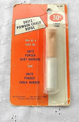 Vintage Dritz Powder Chalk Refill Unopened 1966 White & Pink Skirt Marker • $4.95