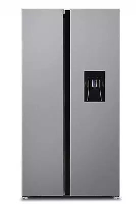 SIA Freestanding 2 Door American Fridge Freezer 627L With Dispenser - Silver • £579.99