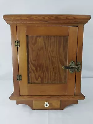 Antique Handmade Pine Wood Wall Hanging Cupboard Spice Cabinet 16 In X  13 In • $169.99