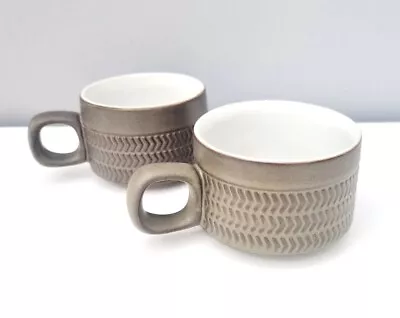 Vintage Denby Green Chevron 2 Espresso Cups  • £8