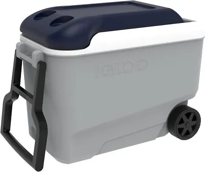 IGLOO Maxcold Roller 40qt Ice Chest Cool Box Ash Grey Blue 38 Litre Cooler  • £119.95