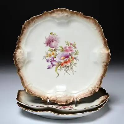 A&L Lanternier Limoges France Floral Plates 3-pc Lot Antique 9 W • $60