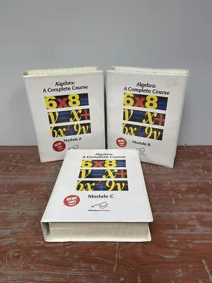 VideoText Interactive ALGEBRA A Complete Course Modules A B C Full Set VHS Book • $55.96