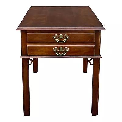 Drexel Vintage Cherry Collection Chippendale Cherry 2 Drawer Side Or End Table • $399