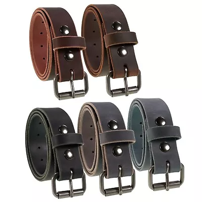 Men's Buffalo Leather Belt 1 1/4  Width Handmade In The USA By Amish • $30.99