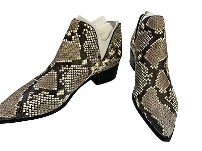 Marc Fisher Yilda Leather Black Snake Multi Ankle Bootie. NIB $189. SZ 10M • $25