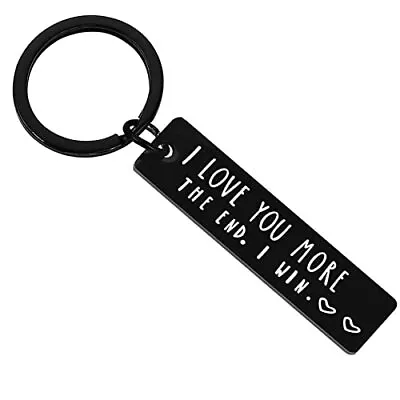 Couple Keychain For Him And Her I Love You More The End I Win BFF Girlfriend ... • $14.18