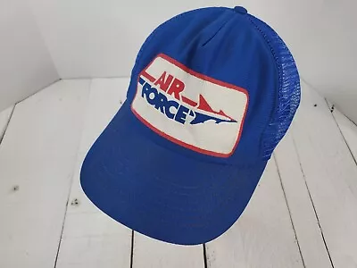 Vintage Air Force Adult Trucker Snapback Hat Cap Vintage Miliitary Blue 90s • $14.99