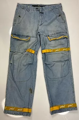 Marithe Francois Girbaud Denim Jeans Men Size 40 X 32 Blue Logo Yellow • $49.95