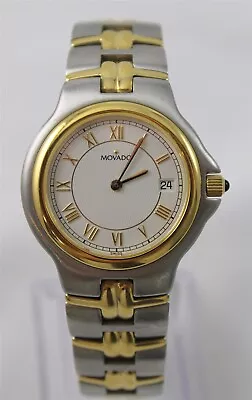 Vintage Movado 81.E2.887.2 Two Tone 35mm Quartz Wrist Watch • $60