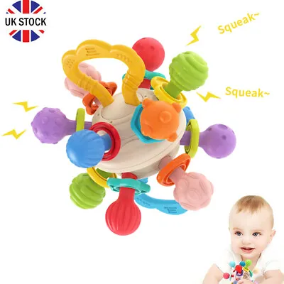 Baby Sensory Toys 0-12 Months Rotating Rattle Ball Grasping Toy For Toddlers • £8.89