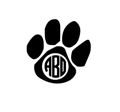 Monogram Paw Print Decal For Yeti Car Truck Tumbler Laptop • $4.99