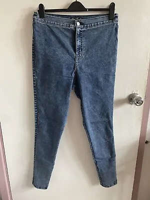 £8 • Buy F&f Size 14 Blue Acid Wash Stretchy Skinny Jeans Jeggings Denim Leggings Vgc